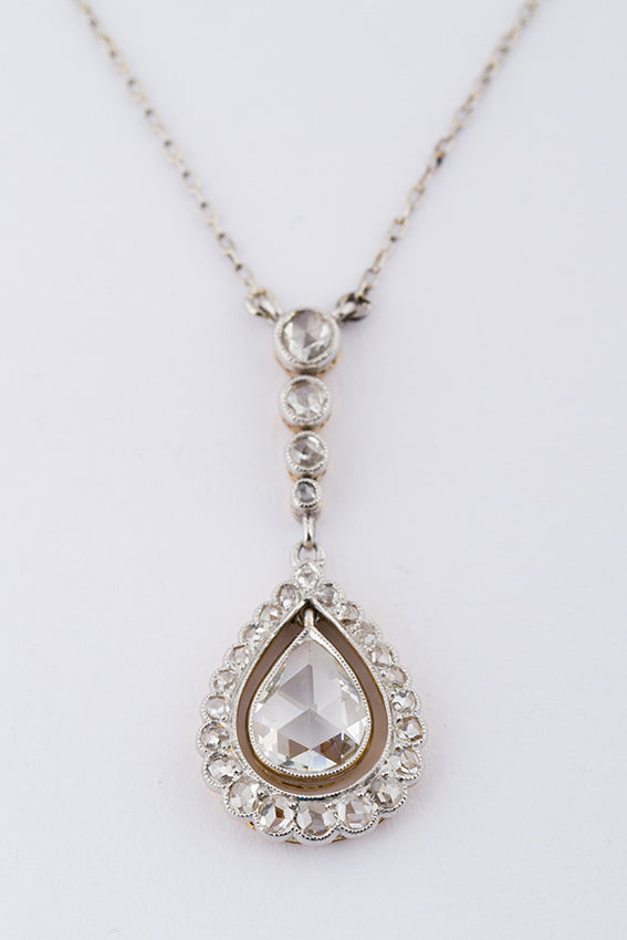 Hanger met roos geslepen diamanten
