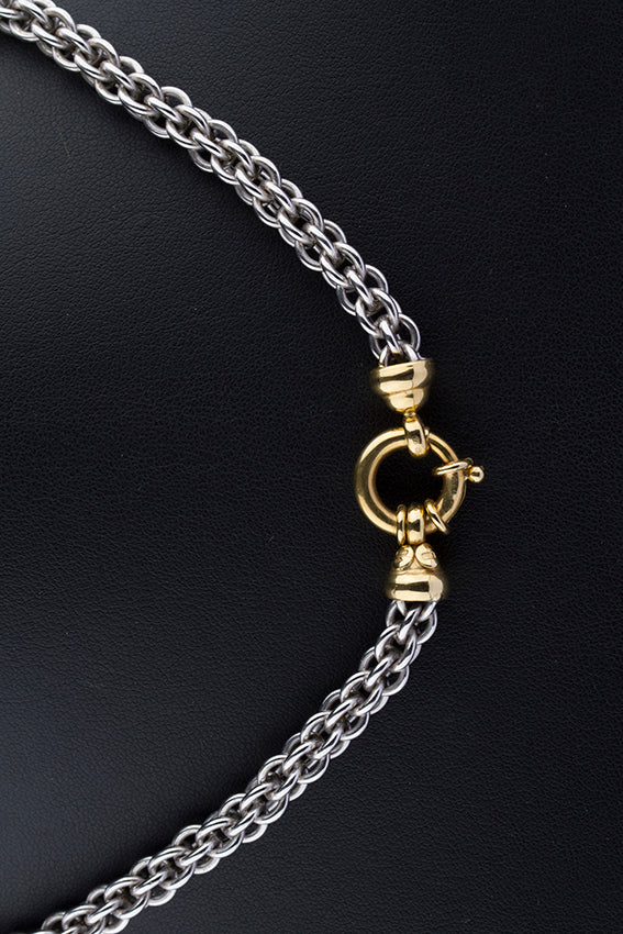 White/yellow gold link necklace