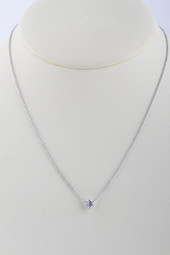 Wit gouden solitair hanger met briljant