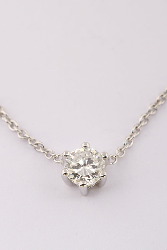 Wit gouden solitair hanger met briljant