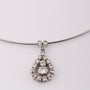 White gold pendant with brilliant cut diamond on omega necklace