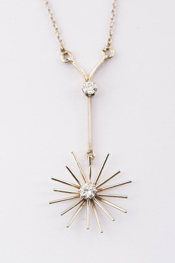 Wit gouden ster hanger met briljant