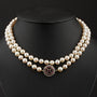 Long cultured pearl necklace with a white gold clasp