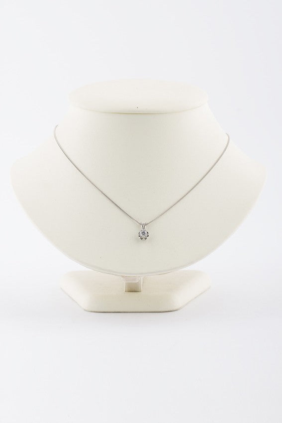 Wit gouden solitair hanger met briljant