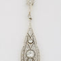 White gold Art Deco pendant with brilliant and diamond