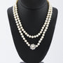 Long cultured pearl necklace with a white gold clasp