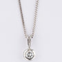 White gold solitaire pendant with a brilliant on a white gold necklace