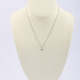 White gold solitaire pendant with a brilliant on a white gold necklace