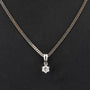 White gold solitaire pendant with a brilliant on a white gold necklace