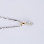 Wit/geel gouden hanger met 14 briljanten aan wit gouden collier