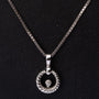 White gold pendant with a brilliant on a white gold necklace