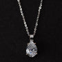 white gold pendant with a pear-shaped cut diamond on a white gold necklace