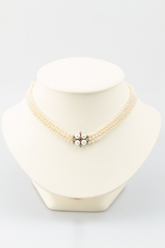 3 strengs parelcollier