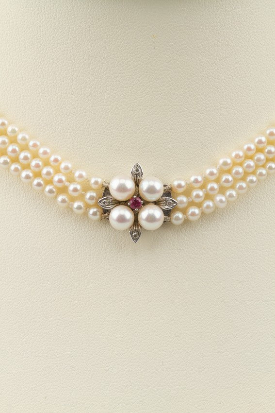 3 strengs parelcollier