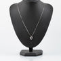 White gold pendant with sapphire and diamonds on a white gold Venetian necklace