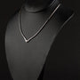 White gold link necklace with a brilliant of approx. 0.21 ct.