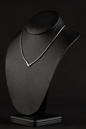 White gold link necklace with a brilliant of approx. 0.21 ct.