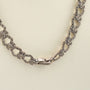 Zilveren schakel collier met markasiet