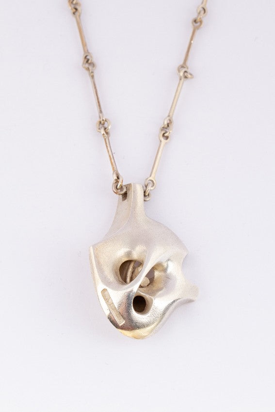 Silver Lapponia pendant on silver Lapponia necklace