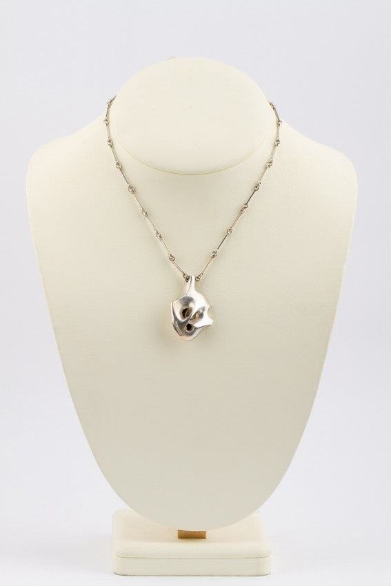 Silver Lapponia pendant on silver Lapponia necklace