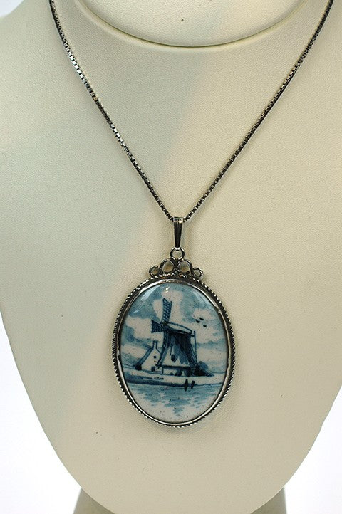 Oude zilveren Hollandse hanger