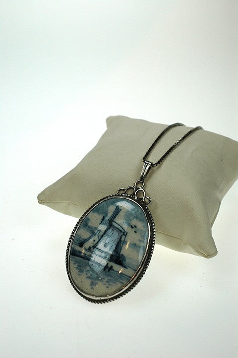 Oude zilveren Hollandse hanger