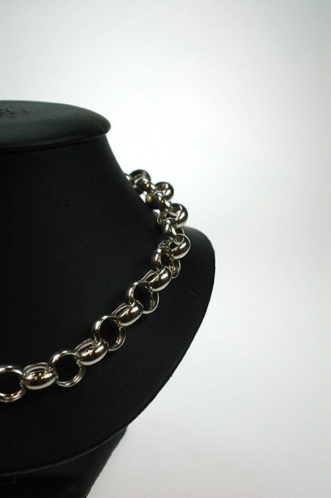 Silver jasseron necklace