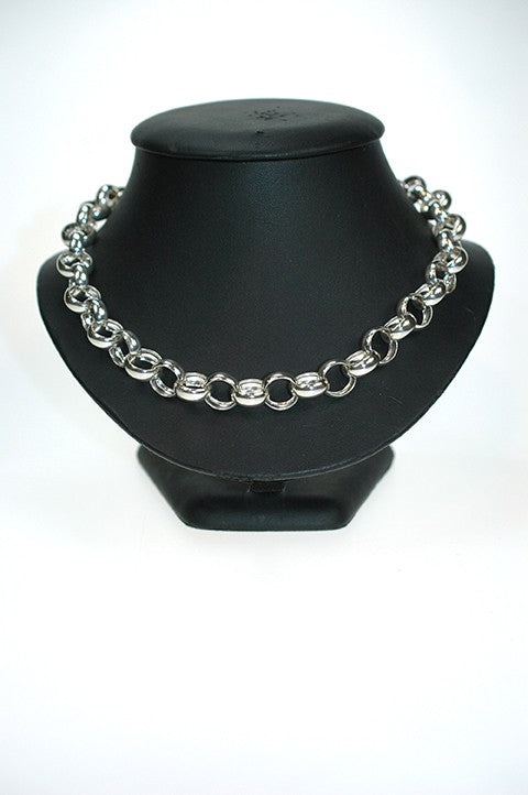 Silver jasseron necklace