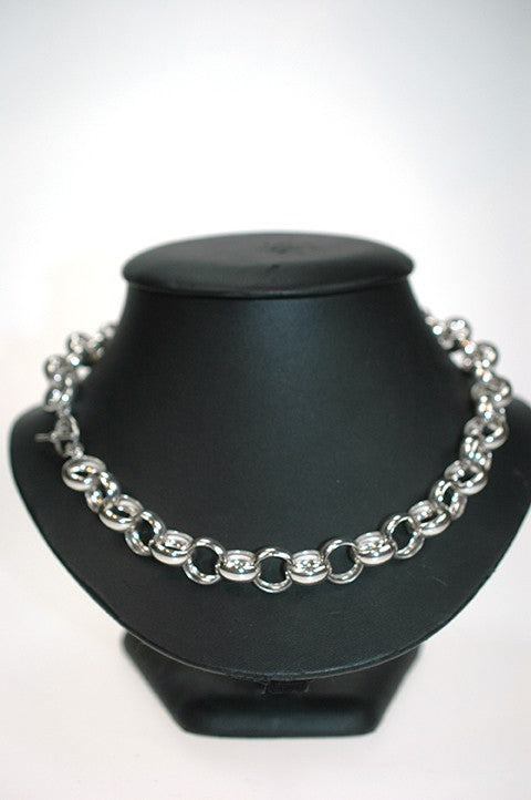 Silver jasseron necklace