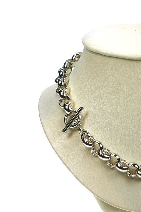 Silver jasseron necklace