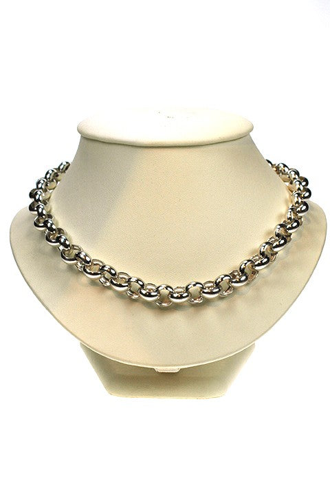 Silver jasseron necklace