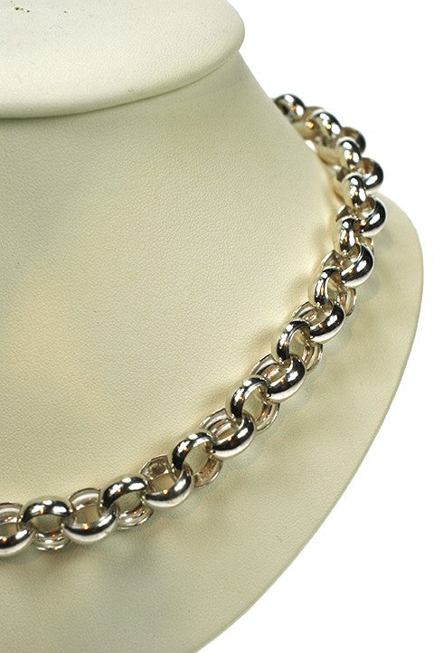 Silver jasseron necklace