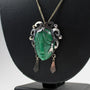 Silver Mexican pendant with jade