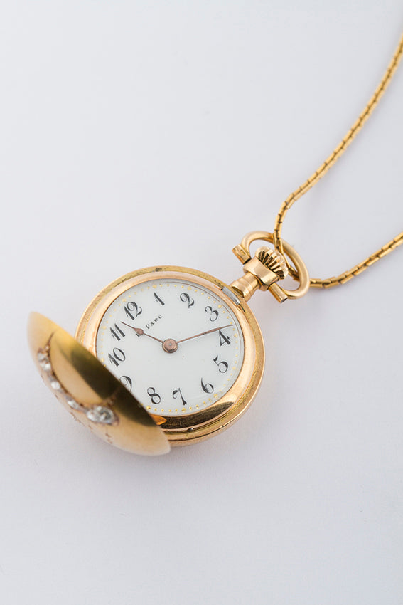 Antique gold watch (savonette) with brilliant