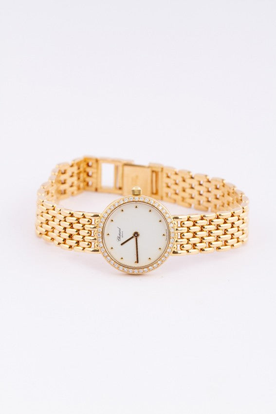 Gold watch from the Chopard brand with diamonds