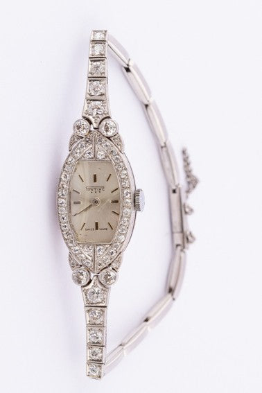 Old platinum Art Déco watch brand Pontiac