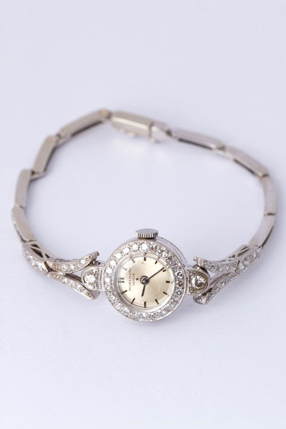 White gold 'Baume &amp; Mercier' watch with brilliant-cut diamonds