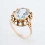 Yellow gold ring with synth. spinel