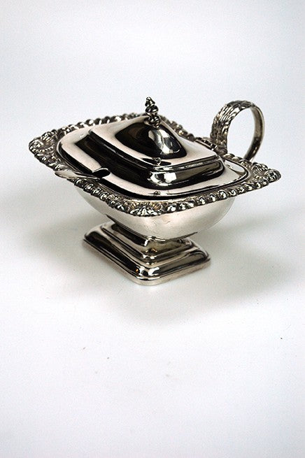 Silver caviar dish