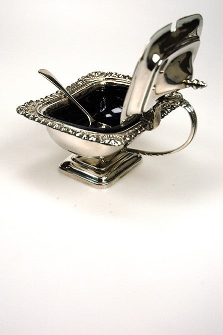 Silver caviar dish