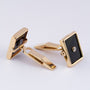 Gouden manchet knopen met onyx en briljant