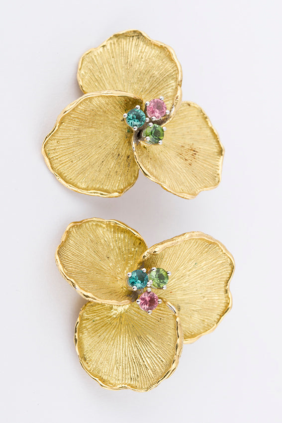 Oorclips met toermalijn