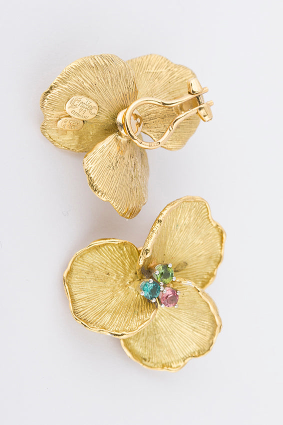 Oorclips met toermalijn