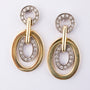 Wit/geel gouden oorhangers met briljant
