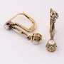 Antique white/yellow gold earrings with diamonds