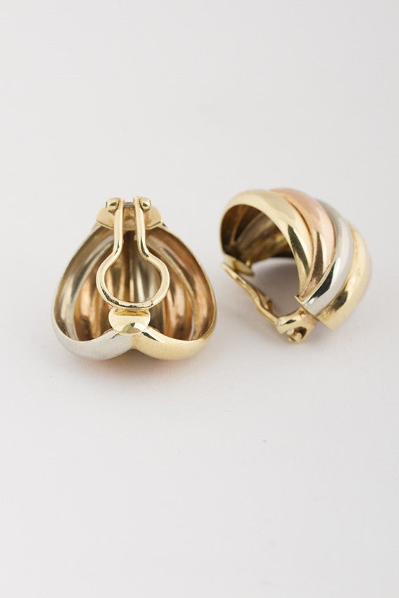 Gouden tri-color oorclips