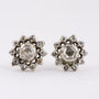 Antique gold entourage earrings with rose-cut diamonds