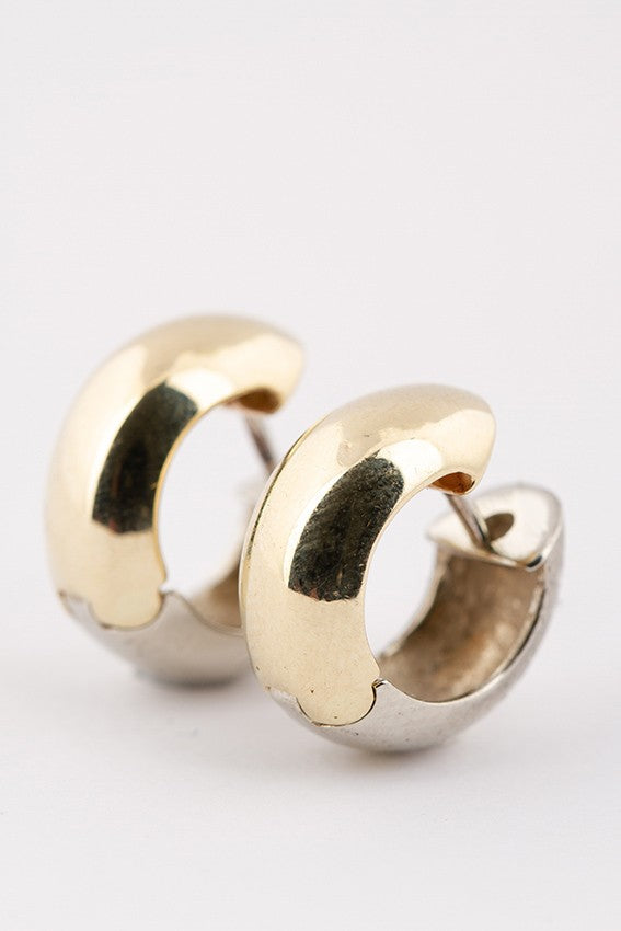 White/yellow gold earrings.