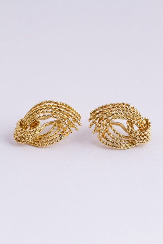 Pair of gold clip-on earrings