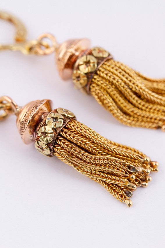 Gouden oorhangers 'kwastjes'